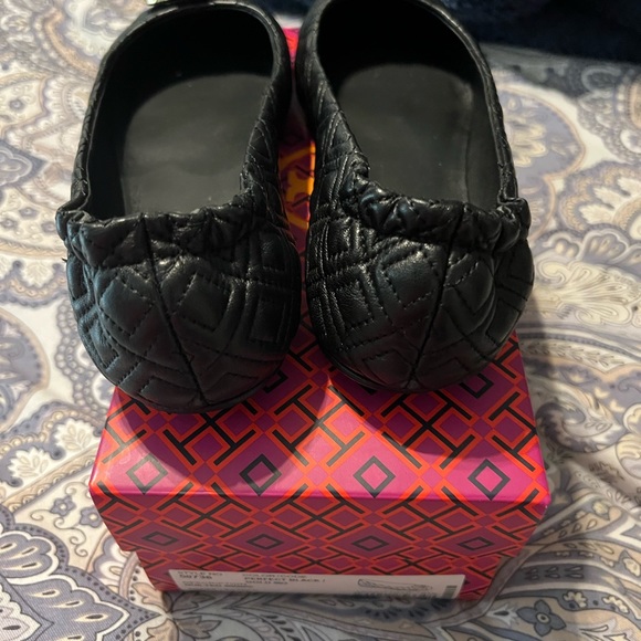 Black Quilted Tory Burch Minnie flats. - Picture 4 of 6